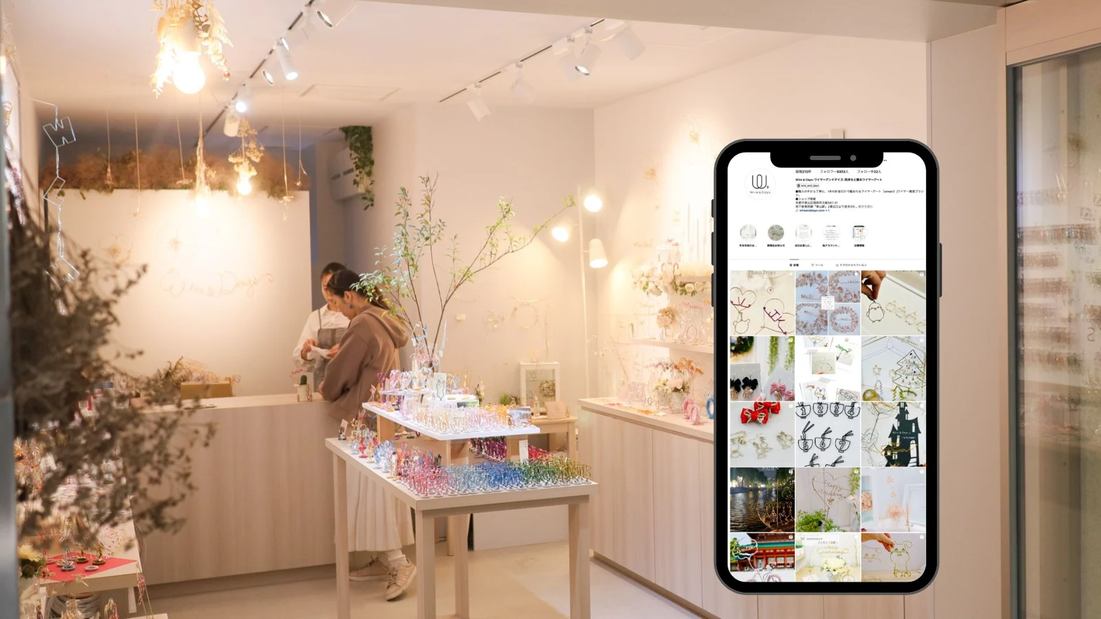 Wire & Daysの店舗空間とInstagramアカウントを紹介する公開実績画像